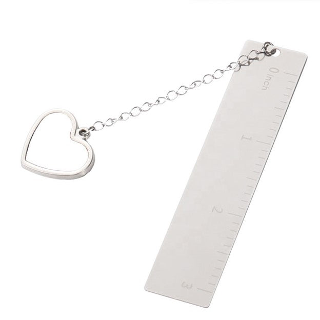 Small Heart Ruler Blank Metal Heart Shape Ruler Bookmark – Total Blanks