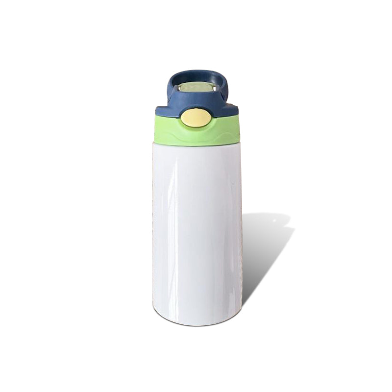12oz Sublimation Straight Sippy Cup Flip Top Kids Bottle Stainless